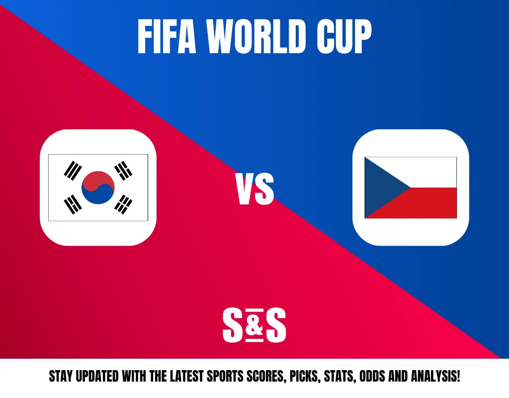 FIFA WORLD CUP graphic featuring South Korea vs Czech Republic.