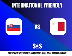 International Friendly featuring flags of Slovakia and Malta.