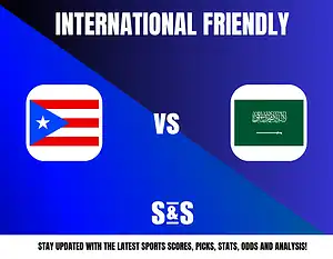 International Friendly match between the flags of Puerto Rico and Saudi Arabia.