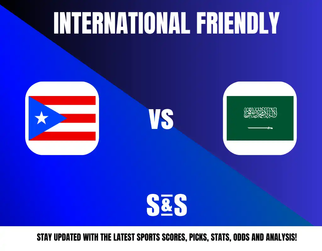 International Friendly match between the flags of Puerto Rico and Saudi Arabia.
