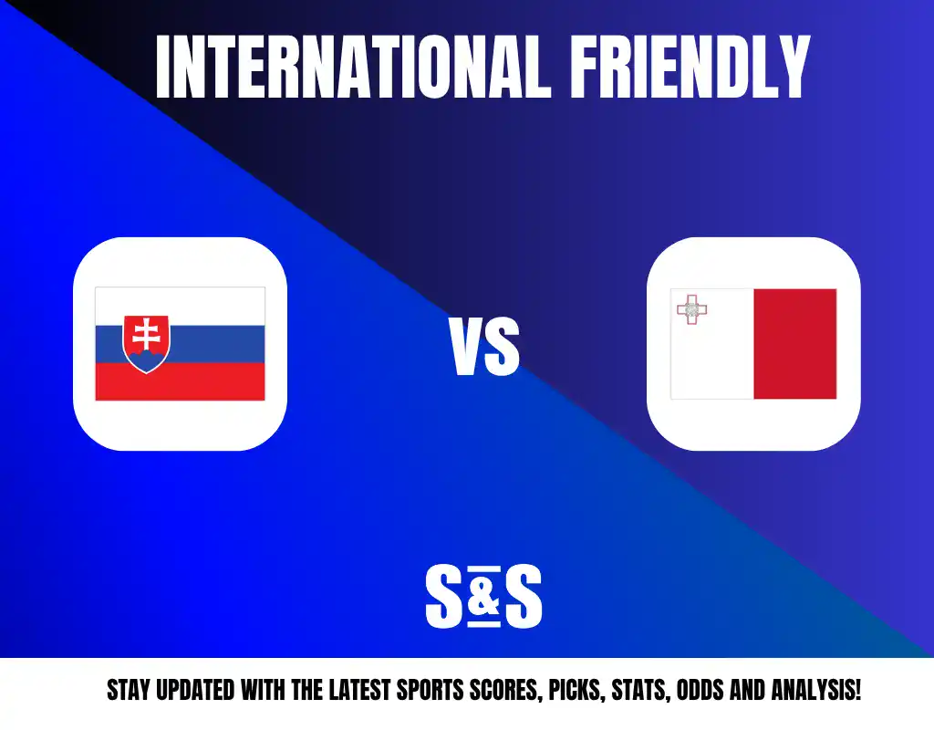 International Friendly featuring flags of Slovakia and Malta.