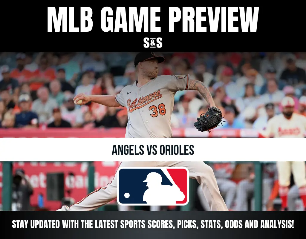 MLB Game Preview with a player from the Angels pitching against the Orioles.