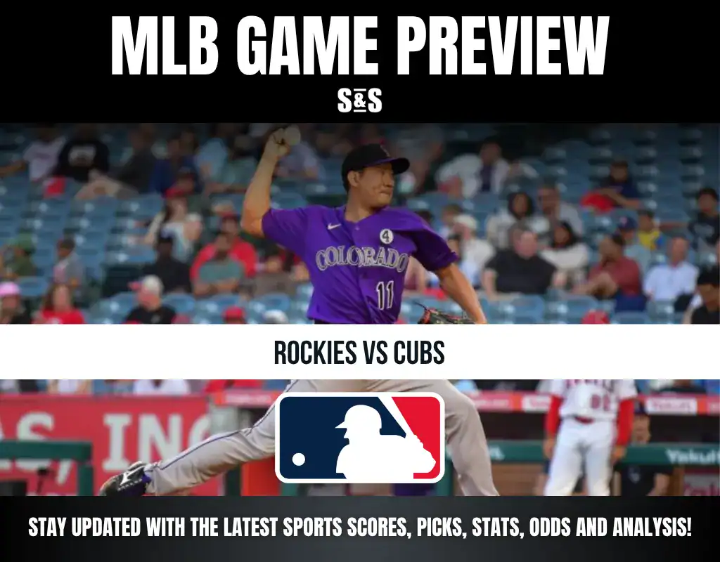 MLB Game Preview: Rockies vs Cubs, with a player from the Colorado Rockies in action.
