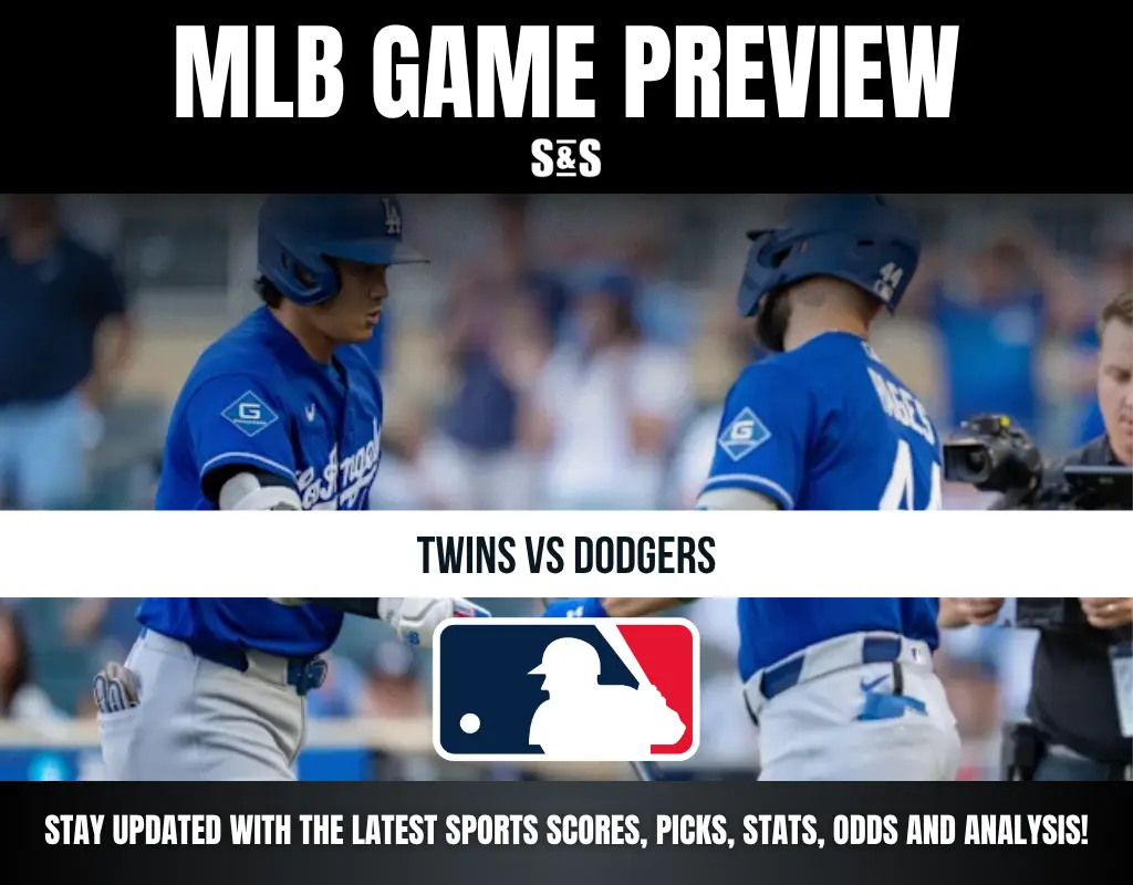 MLB game preview: Twins vs Dodgers, with a reminder to stay updated with the latest sports scores, picks, stats, odds, and analysis.