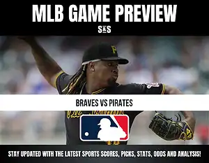 MLB Game Preview featuring Braves vs Pirates with a player from the Pittsburgh Pirates.