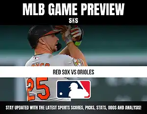 MLB Game Preview with a player pitching, featuring the matchup between the Red Sox and Orioles.