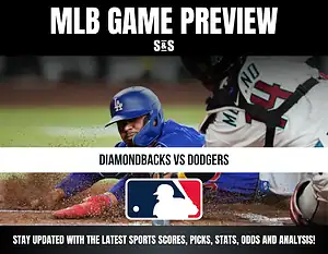 MLB Game Preview featuring a matchup between the Diamondbacks and Dodgers, with a focus on sports scores, stats, odds, and analysis.