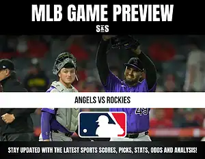 MLB game preview featuring Angels vs Rockies, with a focus on sports updates and analysis.