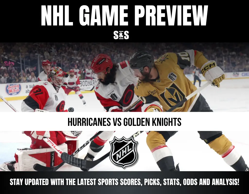 NHL Game Preview featuring the Hurricanes vs Golden Knights, with a focus on staying updated with the latest sports scores, picks, stats, odds, and analysis.