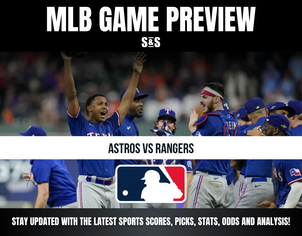 MLB GAME PREVIEW: ASTROS VS RANGERS. Stay updated with the latest sports scores, picks, stats, odds, and analysis!