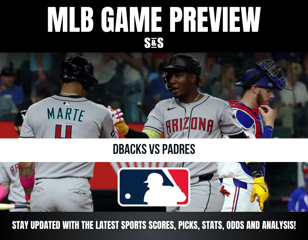 MLB Game Preview graphic featuring players from the D-backs and Padres.