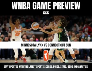 WNBA Game Preview featuring Minnesota Lynx vs Connecticut Sun with a call to stay updated on sports scores, picks, stats, odds, and analysis.