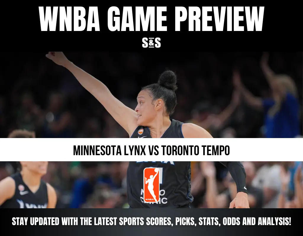 WNBA GAME PREVIEW: MINNESOTA LYNX VS TORONTO TEMPO - STAY UPDATED WITH THE LATEST SPORTS SCORES, PICKS, STATS, ODDS AND ANALYSIS.