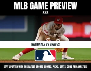 MLB Game Preview: Nationals vs Braves, with a player fielding on the diamond.