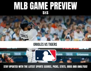 Baseball player Torres batting during an Orioles vs Tigers MLB game with a crowd in the background.
