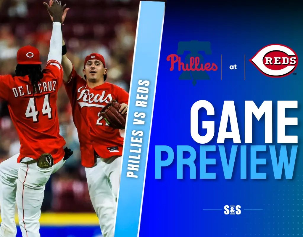 Phillies vs Reds game preview featuring players from both teams.