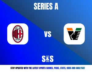 Series A logo featuring AC Milan and another logo, with a promotional message for sports updates at the bottom.