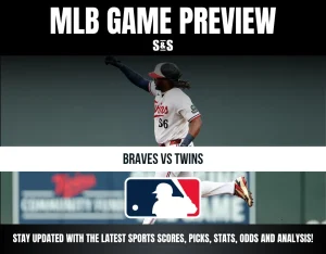 MLB game preview for Braves vs Twins featuring a Twins player in action, with updates on scores, picks, stats, odds, and analysis.
