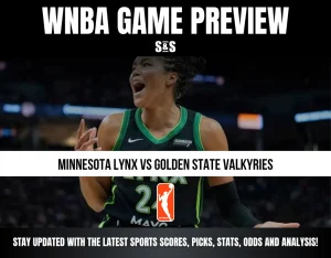 WNBA game preview featuring Minnesota Lynx player, announcing matchup vs Golden State Valkyries with sports updates and analysis.