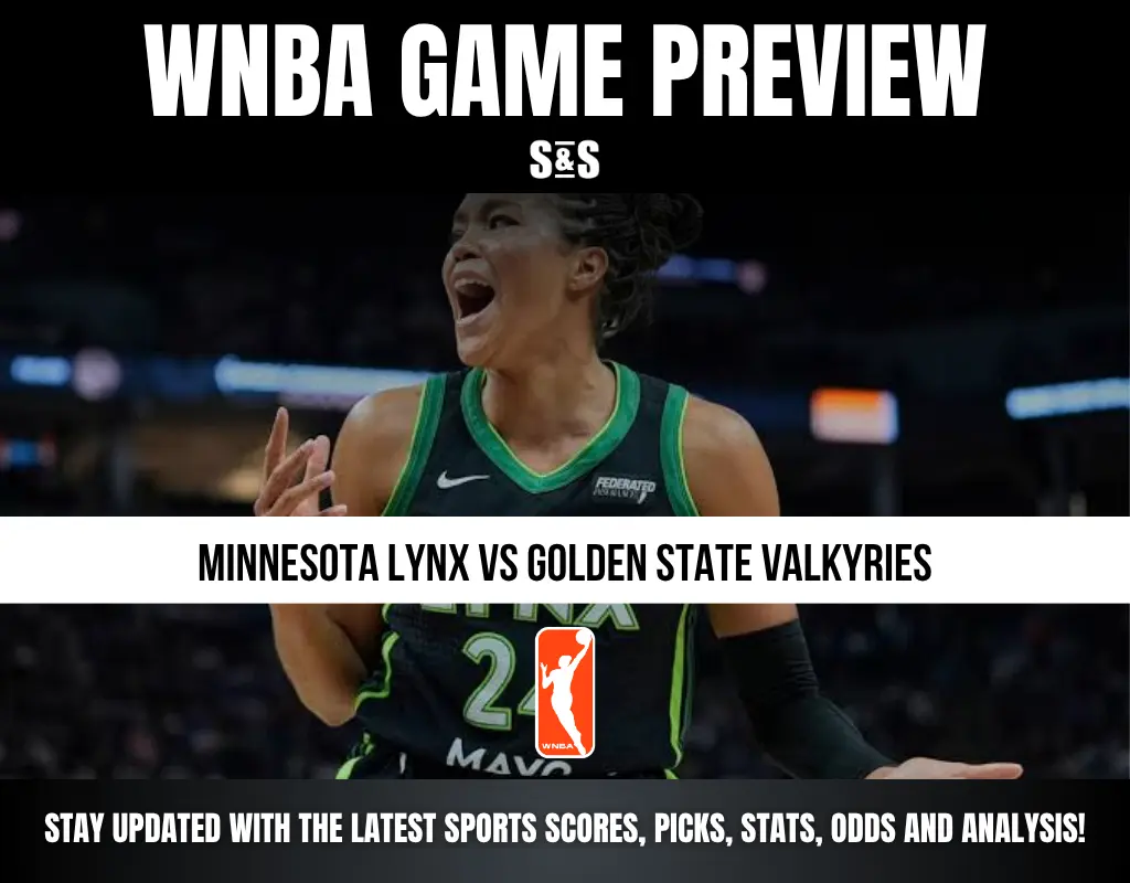WNBA game preview featuring Minnesota Lynx player, announcing matchup vs Golden State Valkyries with sports updates and analysis.