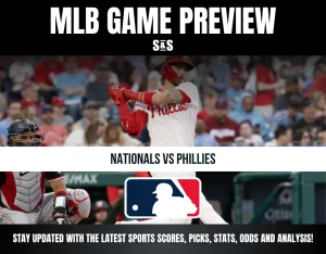Baseball batter from the Phillies swings while Nationals catcher watches during MLB game preview for Nationals vs Phillies match.