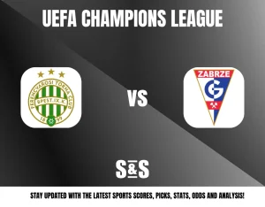 UEFA Champions League match between Ferencvárosi Torna Club and Zabrze.