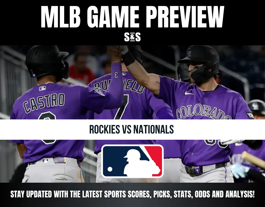 Two Colorado Rockies baseball players high-five during a MLB game preview against the Washington Nationals.