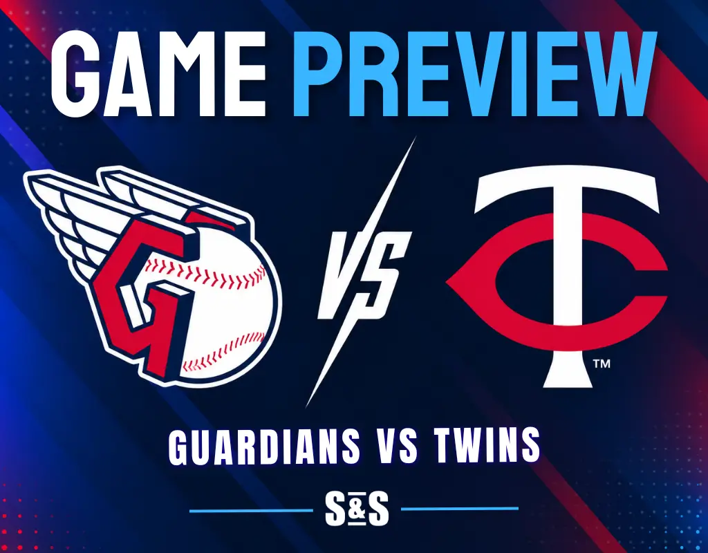 Game preview graphic for Guardians vs. Twins.