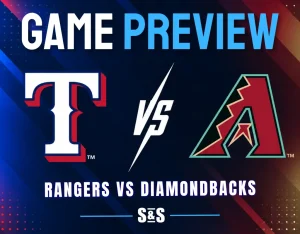 Game preview featuring Rangers vs Diamondbacks.