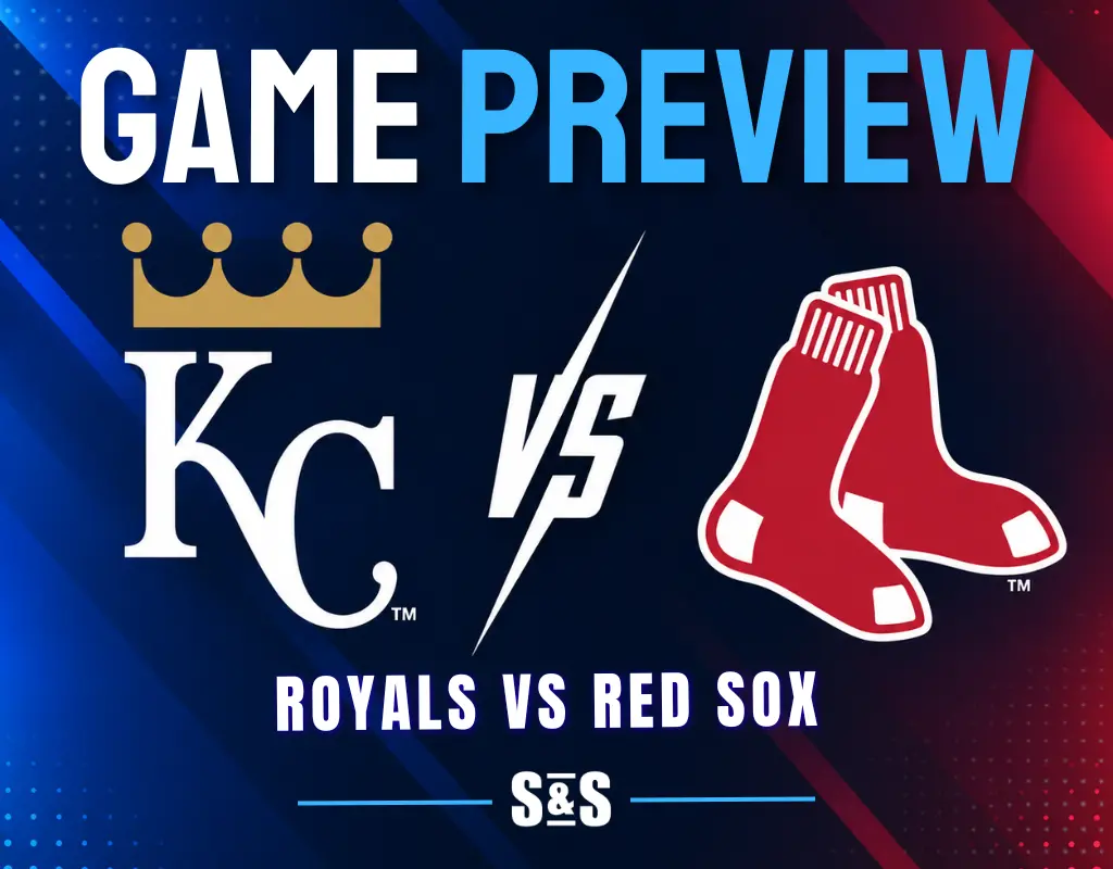 Game preview showing the Kansas City Royals logo versus the Boston Red Sox logo.